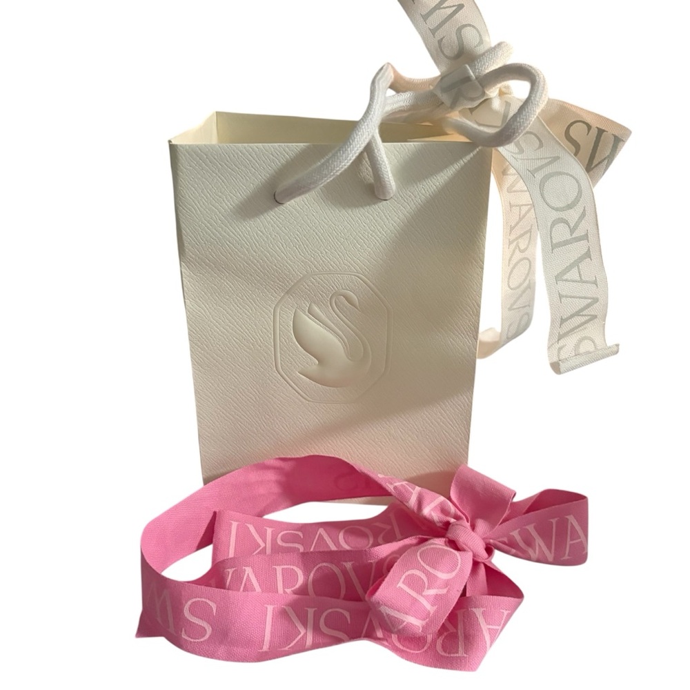 Swarovski Embellished Gift Ribbon Bag and Pink Jewelry Box Ribbon